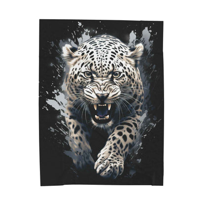 Fierce Leopard Plush Blanket