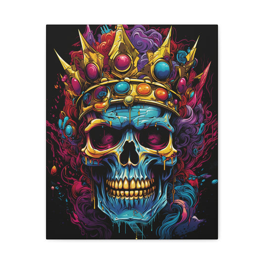 Colorful Skull Canvas Art - Vibrant Home Decor, Gothic Wall Print, Edgy Gift, Halloween Decoration, Art for Music Lovers - VYBE Shop