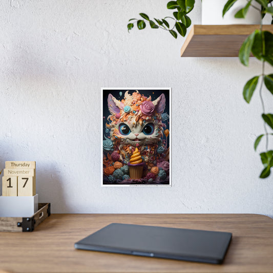 Whimsical Cat Art Print - Charming Poster for Kids Room Decor - VYBE Shop
