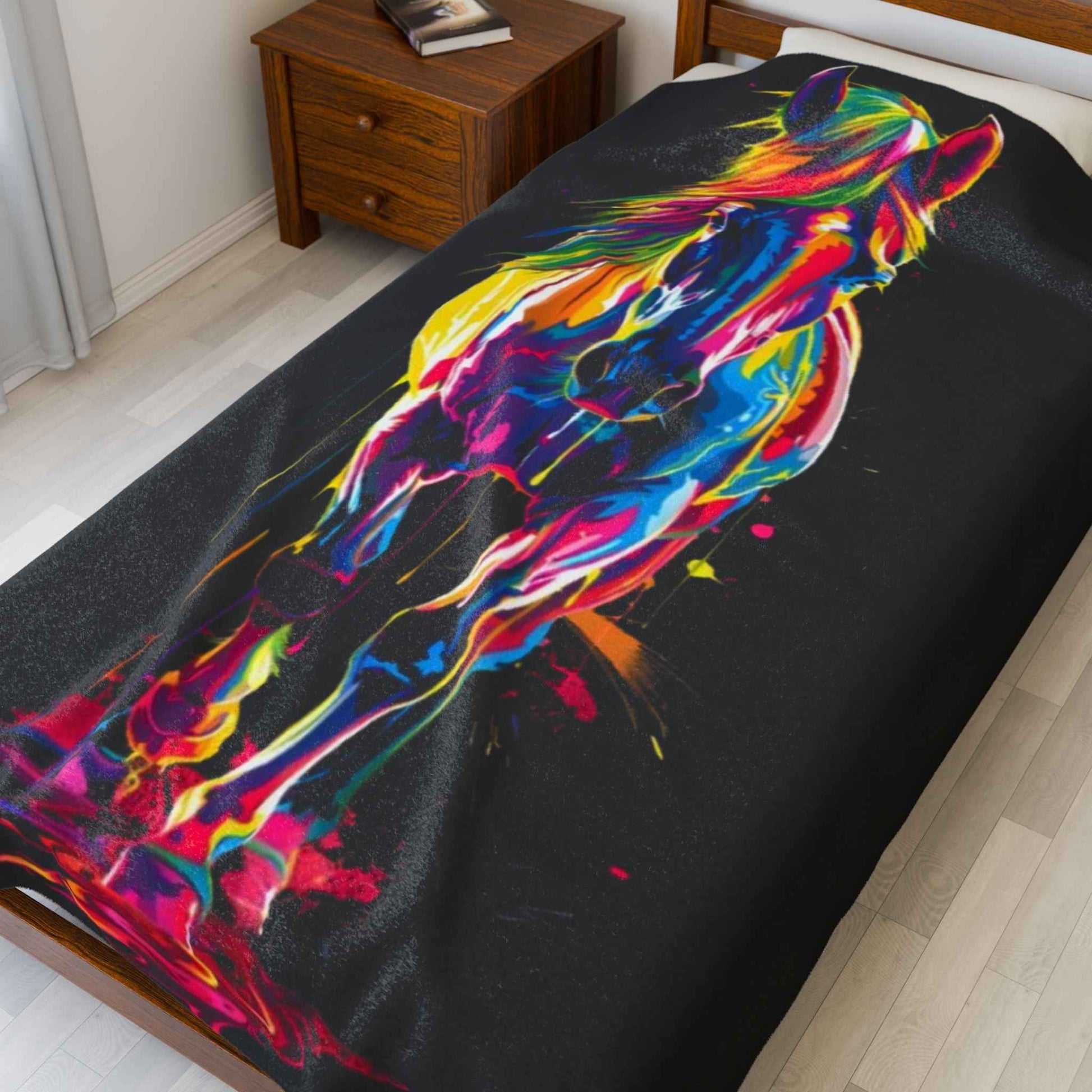 Vibrant Horse Plush Blanket for Cozy Comfort and Style