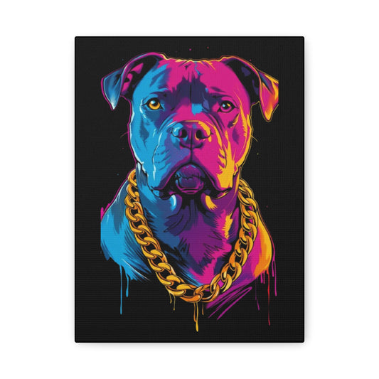 Neon Dog Portrait Canvas Art, Colorful Wall Decor for Pet Lovers, Unique Gift for Dog Owners, Home Gallery Decoration, Colorful Pet [...] - VYBE Shop