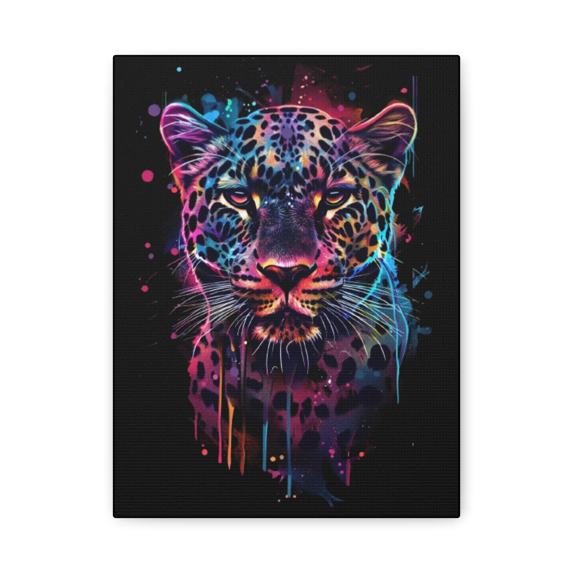 Colorful Leopard Canvas Wall Art, Home Decor, Animal Lovers Gift, Vibrant Artwork, Living Room Decoration, Unique Art Piece - VYBE Shop