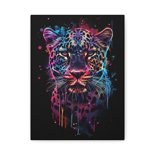 Colorful Leopard Canvas Wall Art, Home Decor, Animal Lovers Gift, Vibrant Artwork, Living Room Decoration, Unique Art Piece - VYBE Shop
