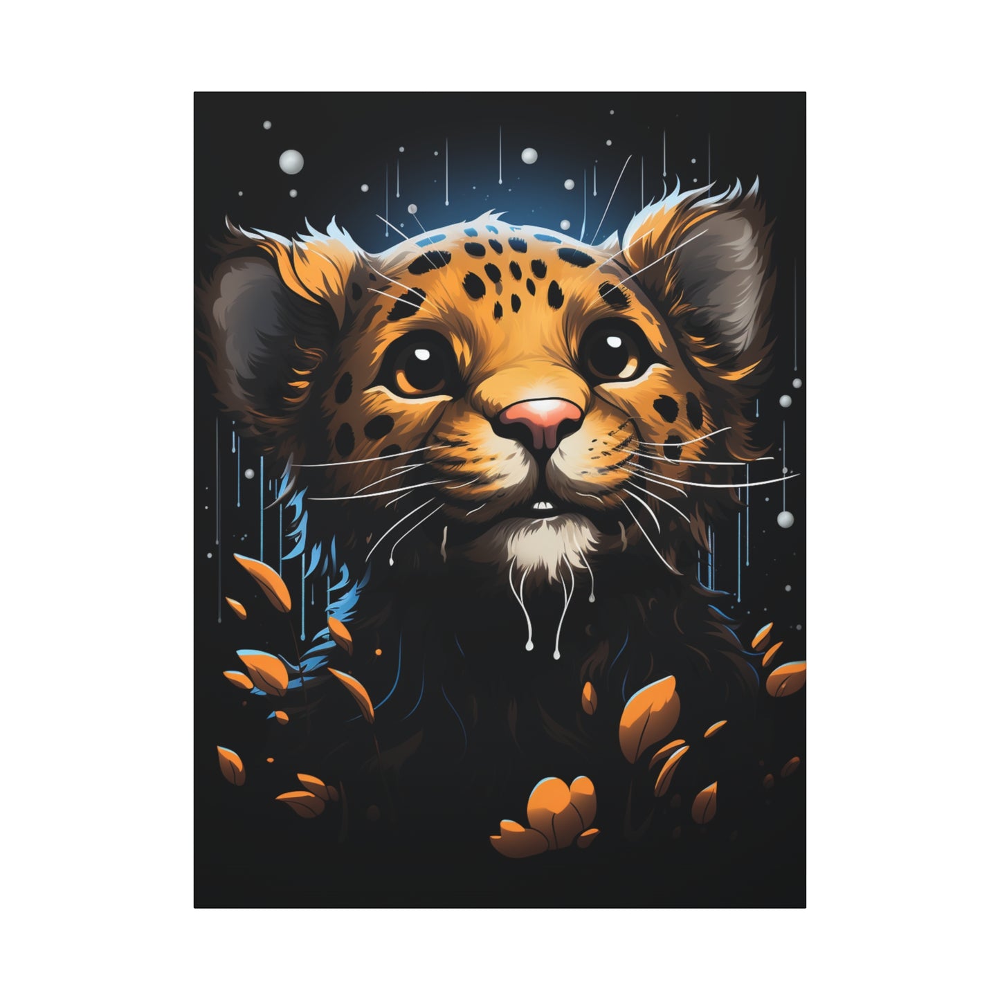 Playful Leopard Canvas Art Print, Cute Animal Wall Decor, Children's Room Decoration, Gift for Animal Lovers, Wild Animal Print - VYBE Shop