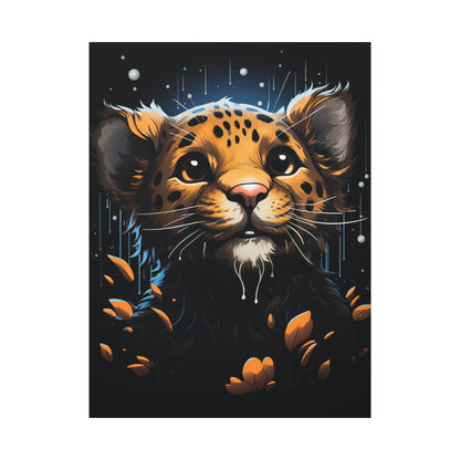 Playful Leopard Canvas Art Print, Cute Animal Wall Decor, Children's Room Decoration, Gift for Animal Lovers, Wild Animal Print - VYBE Shop
