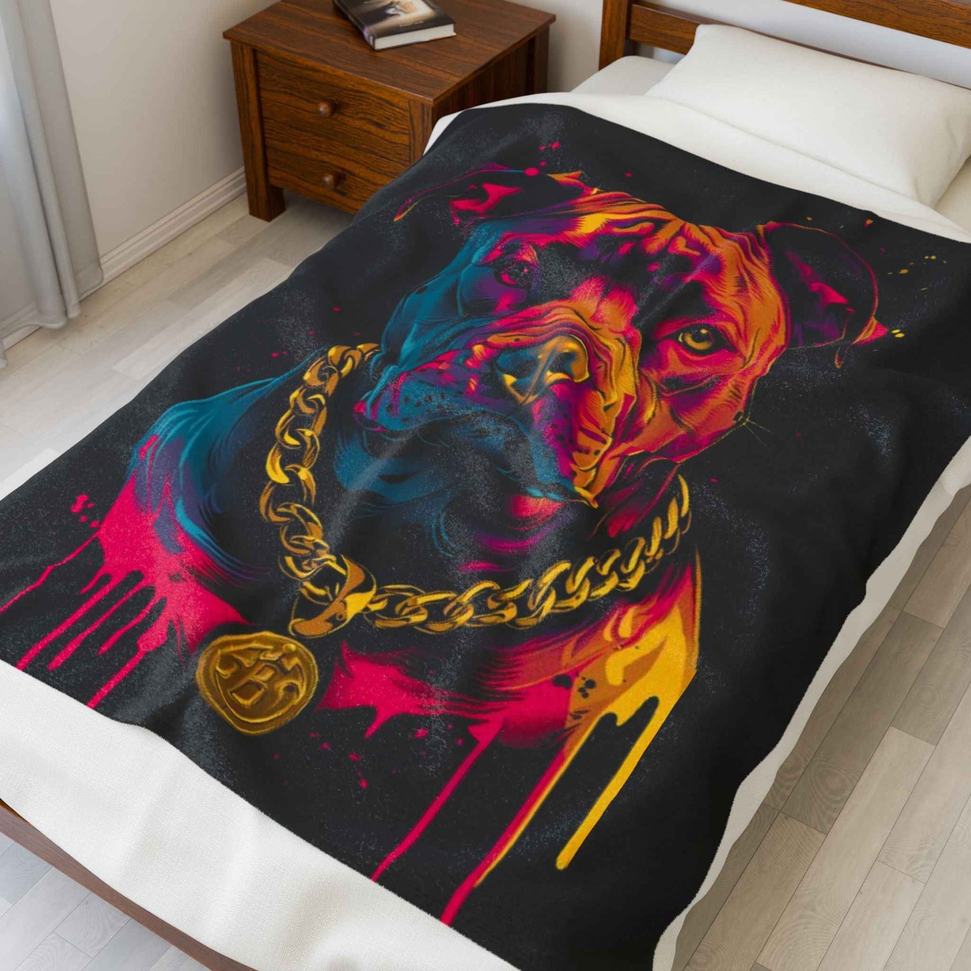 Colorful Dog Art Plush Blanket for Pet Lovers