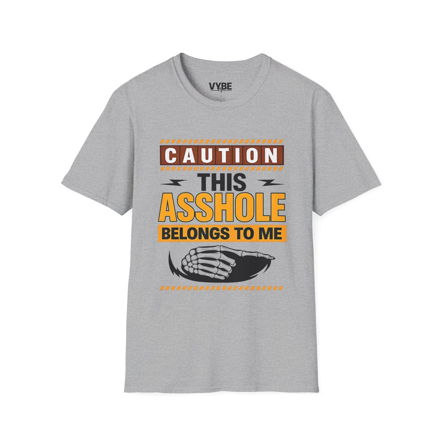 Caution This Asshole Belongs to Me T-Shirt, Funny Gift, Unisex Graphic Tee, Casual Wear, Fun Party Apparel - VYBE Shop