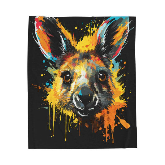 Colorful Kangaroo Plush Blanket