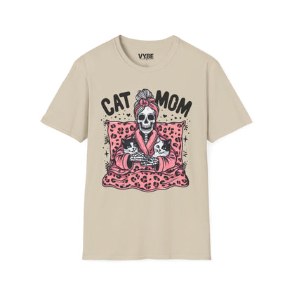 Pets- Cat Mom Skeleton T-Shirt - VYBE Shop