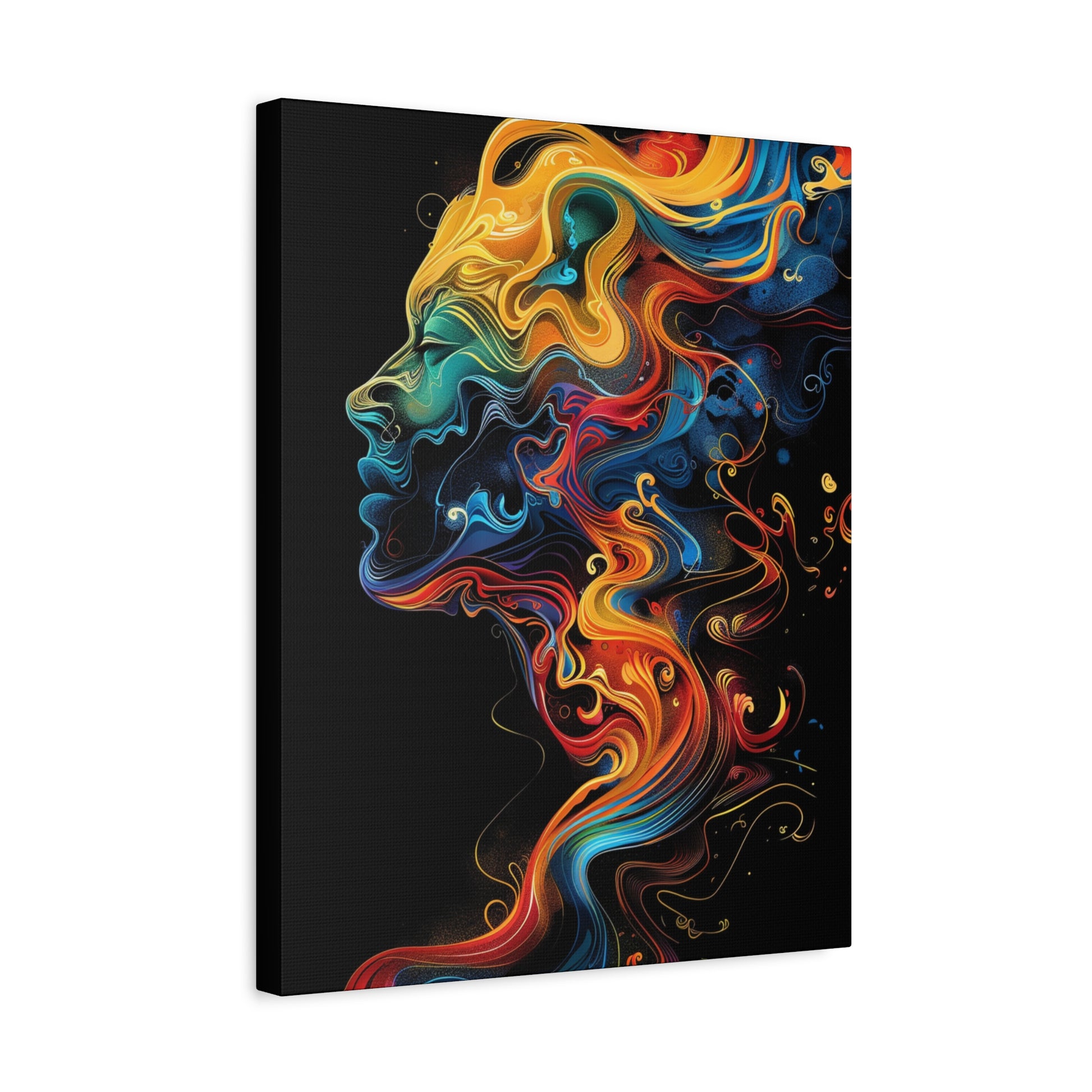 Colorful Abstract Portrait Canvas Art, Modern Wall Decor, Gift for Home, Living Room, Unique Artwork, Trending Decor - VYBE Shop