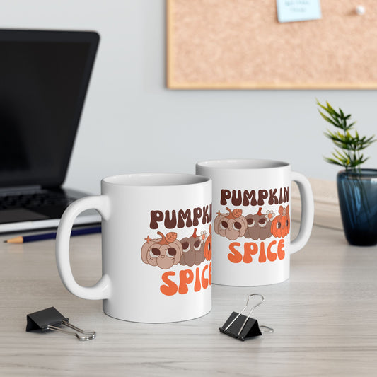 Pumpkin Spice Mug, Cute Fall Coffee Cup, Autumn Beverage Mug, Halloween, Thanksgiving Gift, Cozy Seasonal Decor - VYBE Shop