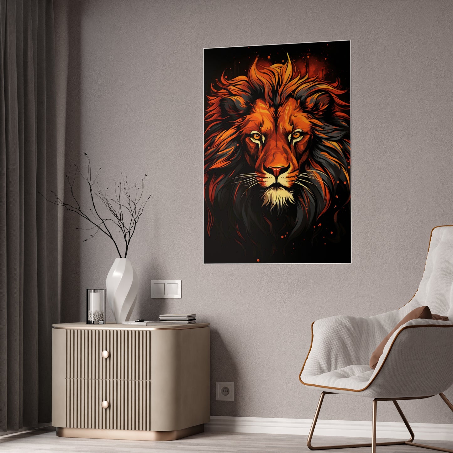 Lion Vibrant Lion Gloss Posters - Gorgeous Lion Wall Art for Stunning Home Decor, Office Design, and Nature Lover Gifts - VYBE Shop