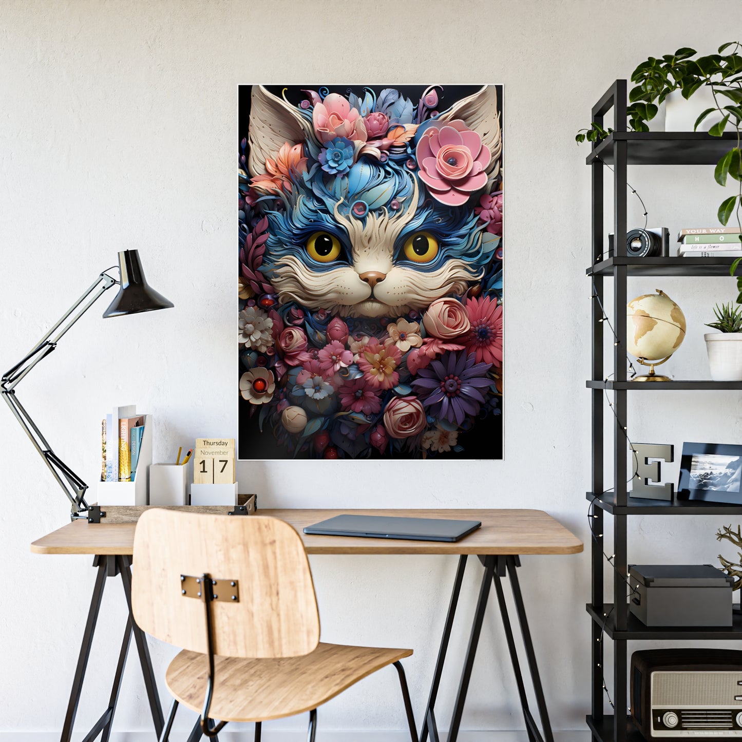 Colorful Cat Art Poster for Whimsical Wall Decor - A Perfect Home Accent - VYBE Shop