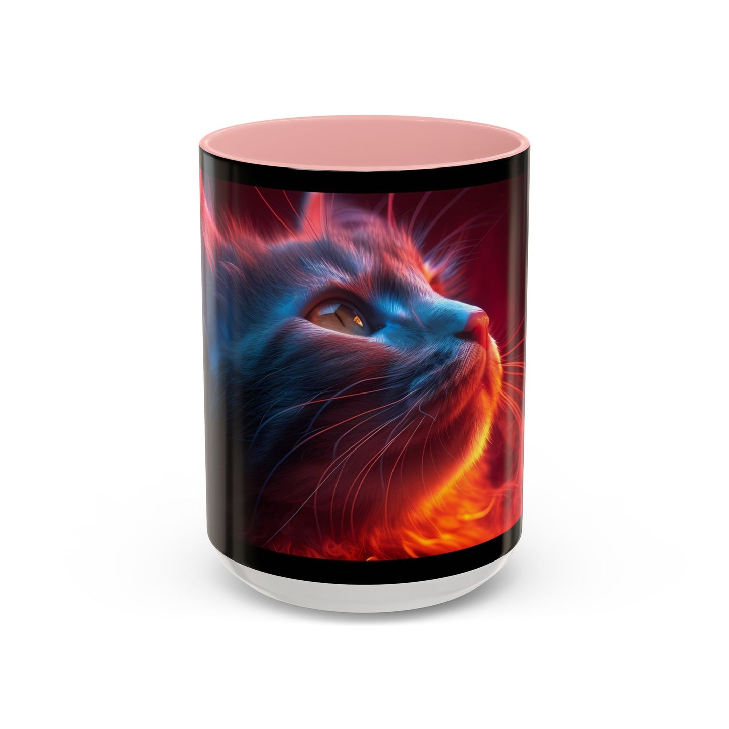 Cosmic Cat Coffee Mug - Vibrant Colorful Design, Cat Lover Gift, Unique Accented Mug, Pet Owner Gift, Cosmic Art Drinkware - VYBE