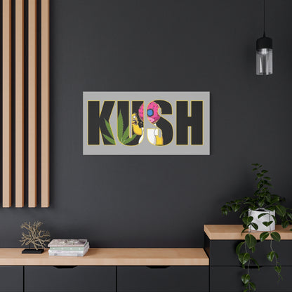 Colorful Cannabis KUSH Wall Art, Stretched Canvas Print, Unique Home Decor, Gift for Smokers, KUSH Design - VYBE Shop