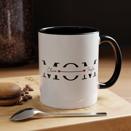 Personalized Mom Coffee Mug, Gift for Mother's Day, Customizable Mug for Mom, Family Coffee Mug, Heartfelt Coffee Cup - VYBE Shop