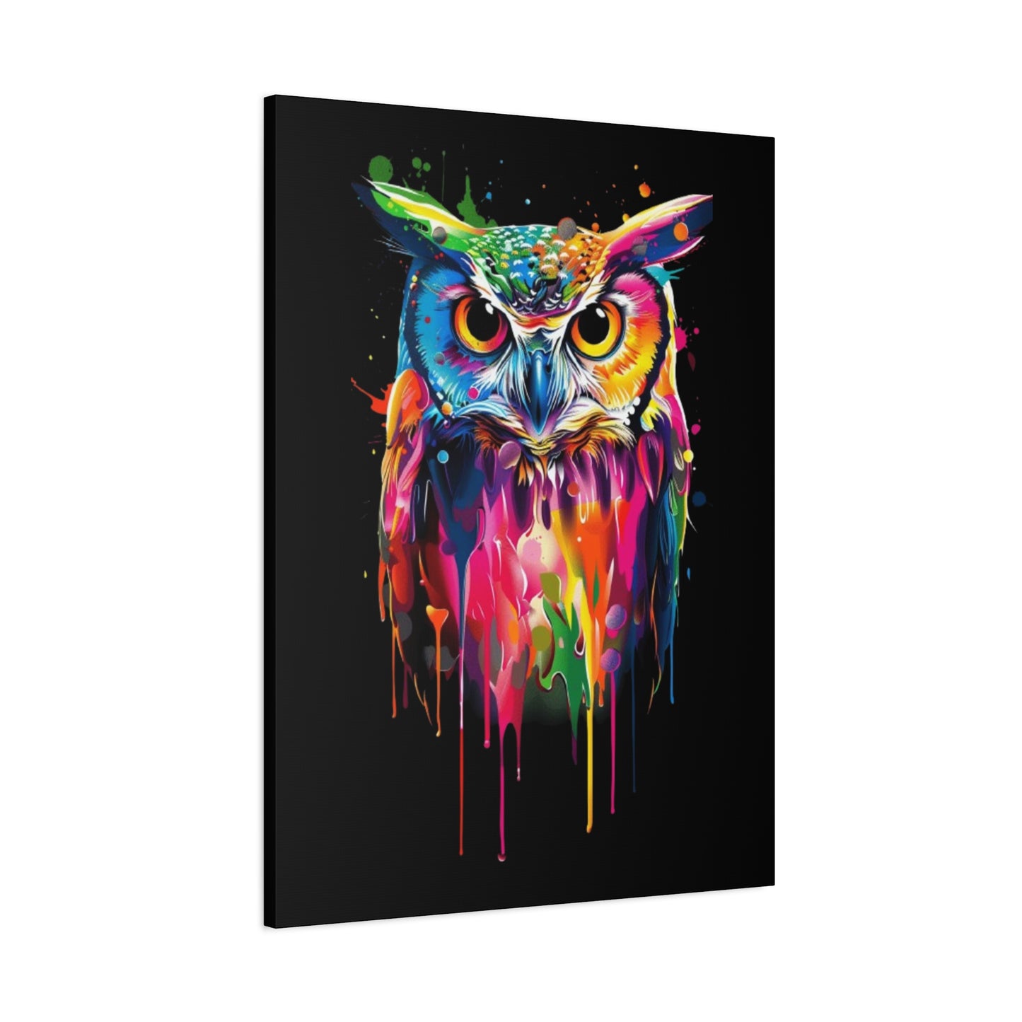 Neon Owl Matte Canvas Framed Print - VYBE Shop