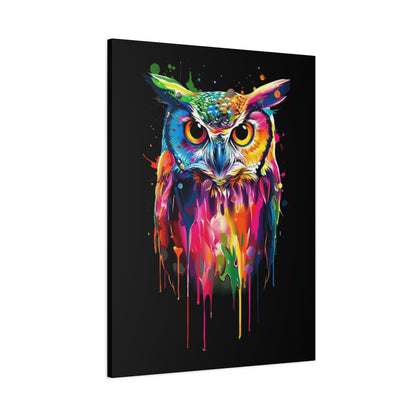 Neon Owl Matte Canvas Framed Print - VYBE Shop