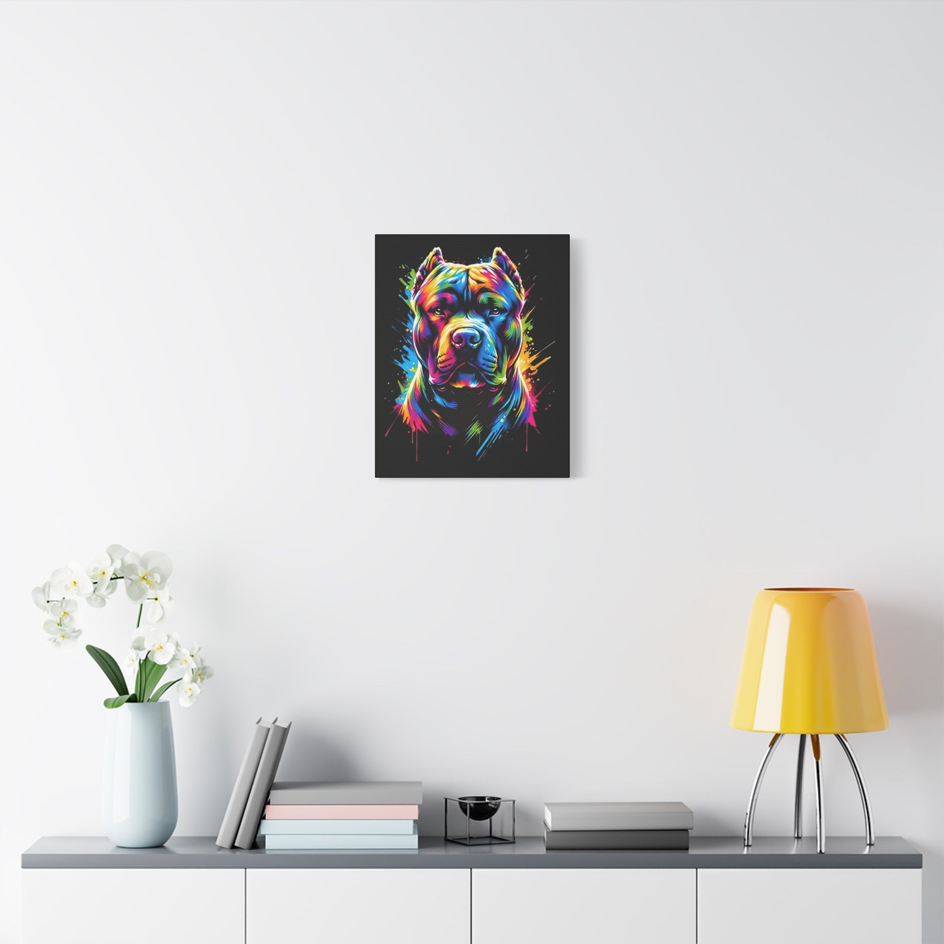 Vibrant Dog Art Canvas, Colorful Dog Portrait, Pet Lover Decoration, Home Wall Décor, Unique Gift for Dog Owners, Colorful Animal Wall Art - VYBE Shop