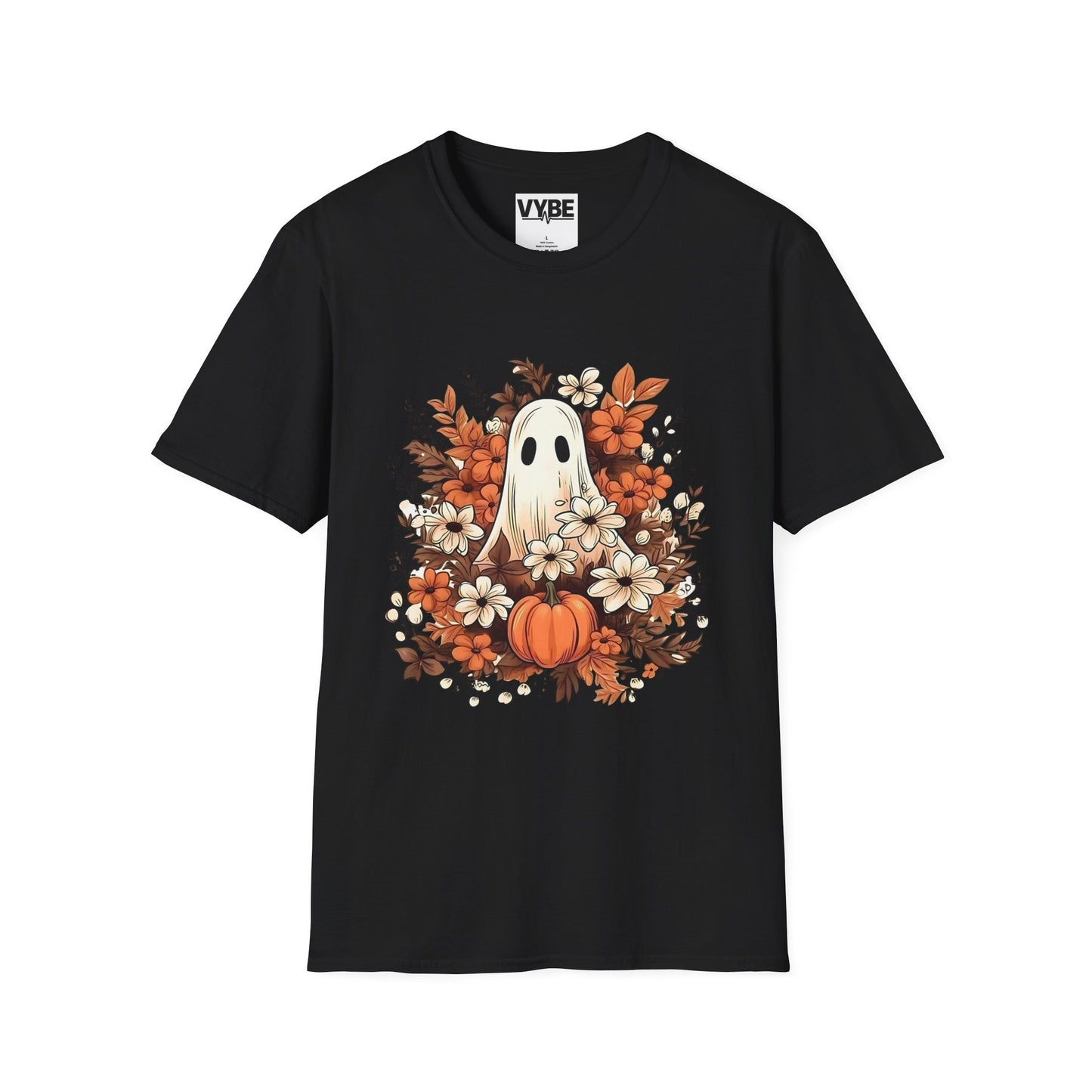 Fall- Ghost Unisex T-Shirt, Fall Apparel, Halloween Tee, Cute Pumpkin Shirt, Cozy Fall Fashion, Gift Idea for Halloween Lovers - VYBE Shop