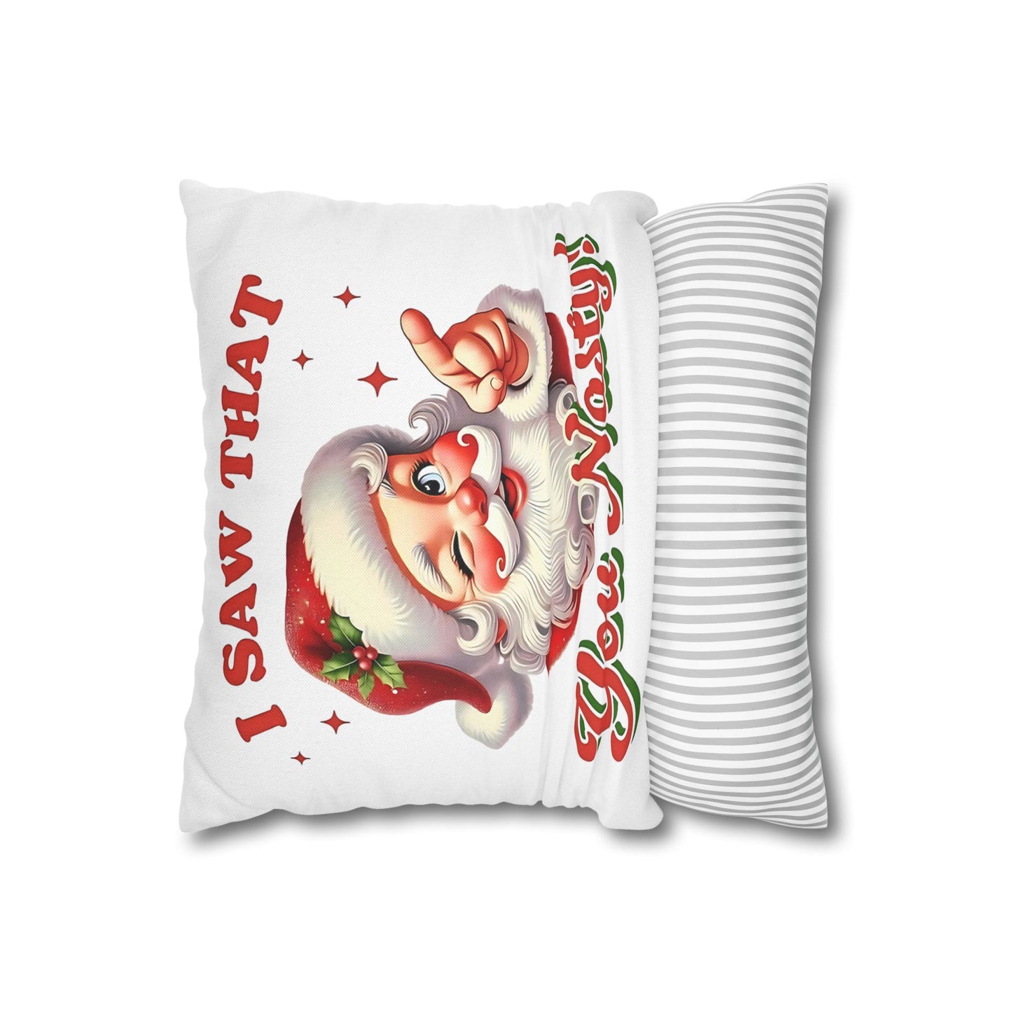 Santa's Naughty List Pillowcase - Funny Holiday Decor and Christmas Gift for Couch Decor - VYBE Shop