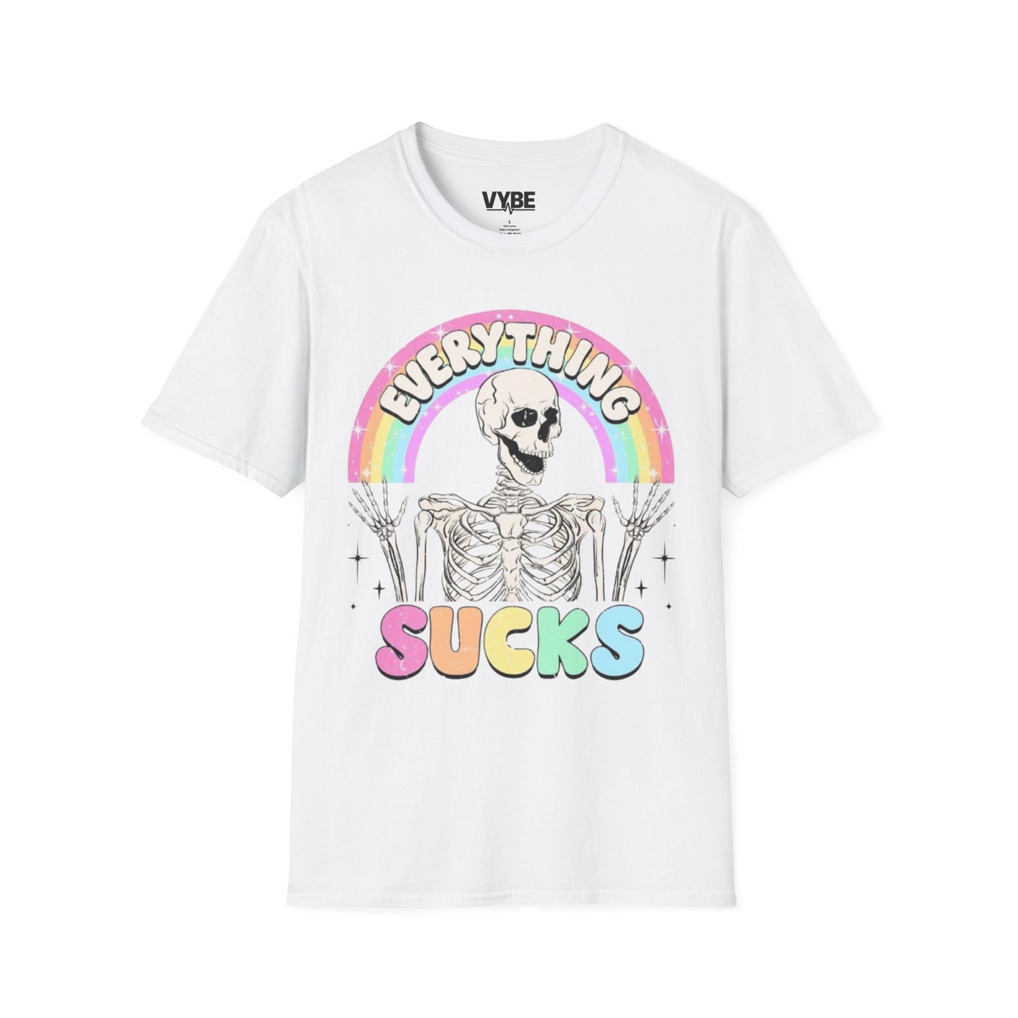 Funny- Everything Sucks Vintage Skeleton T-Shirt - VYBE Shop