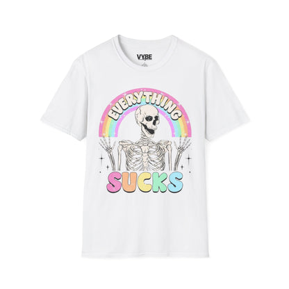 Funny- Everything Sucks Vintage Skeleton T-Shirt - VYBE Shop