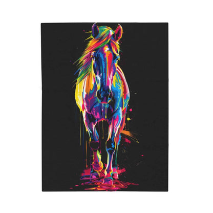 Vibrant Horse Plush Blanket for Cozy Comfort and Style