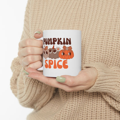 Pumpkin Spice Mug, Cute Fall Coffee Cup, Autumn Beverage Mug, Halloween, Thanksgiving Gift, Cozy Seasonal Decor - VYBE Shop