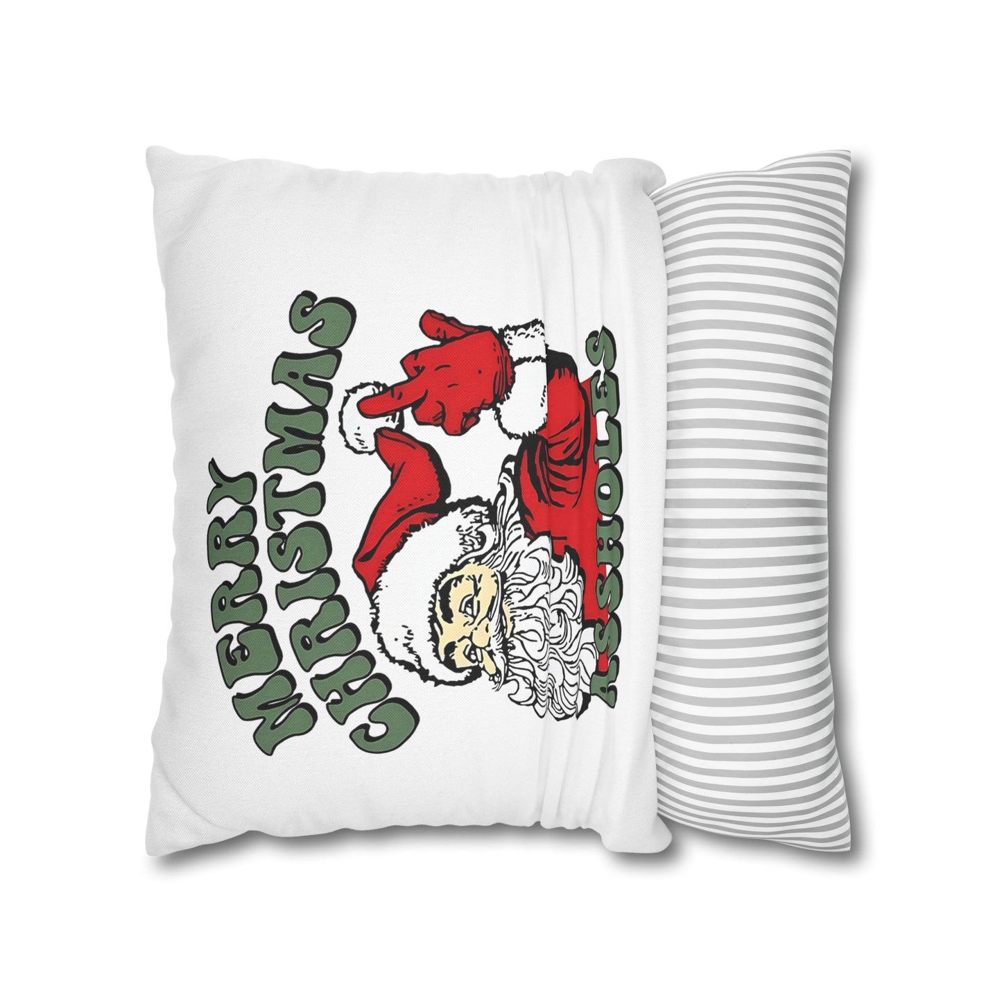 Funny Holiday Pillowcase, Merry Christmas Pillow, Quirky Christmas Decor, Santa Pillow, Gift for Friends, Home Decor - VYBE Shop