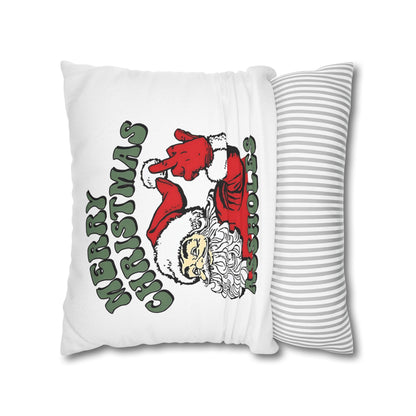 Funny Holiday Pillowcase, Merry Christmas Pillow, Quirky Christmas Decor, Santa Pillow, Gift for Friends, Home Decor - VYBE Shop