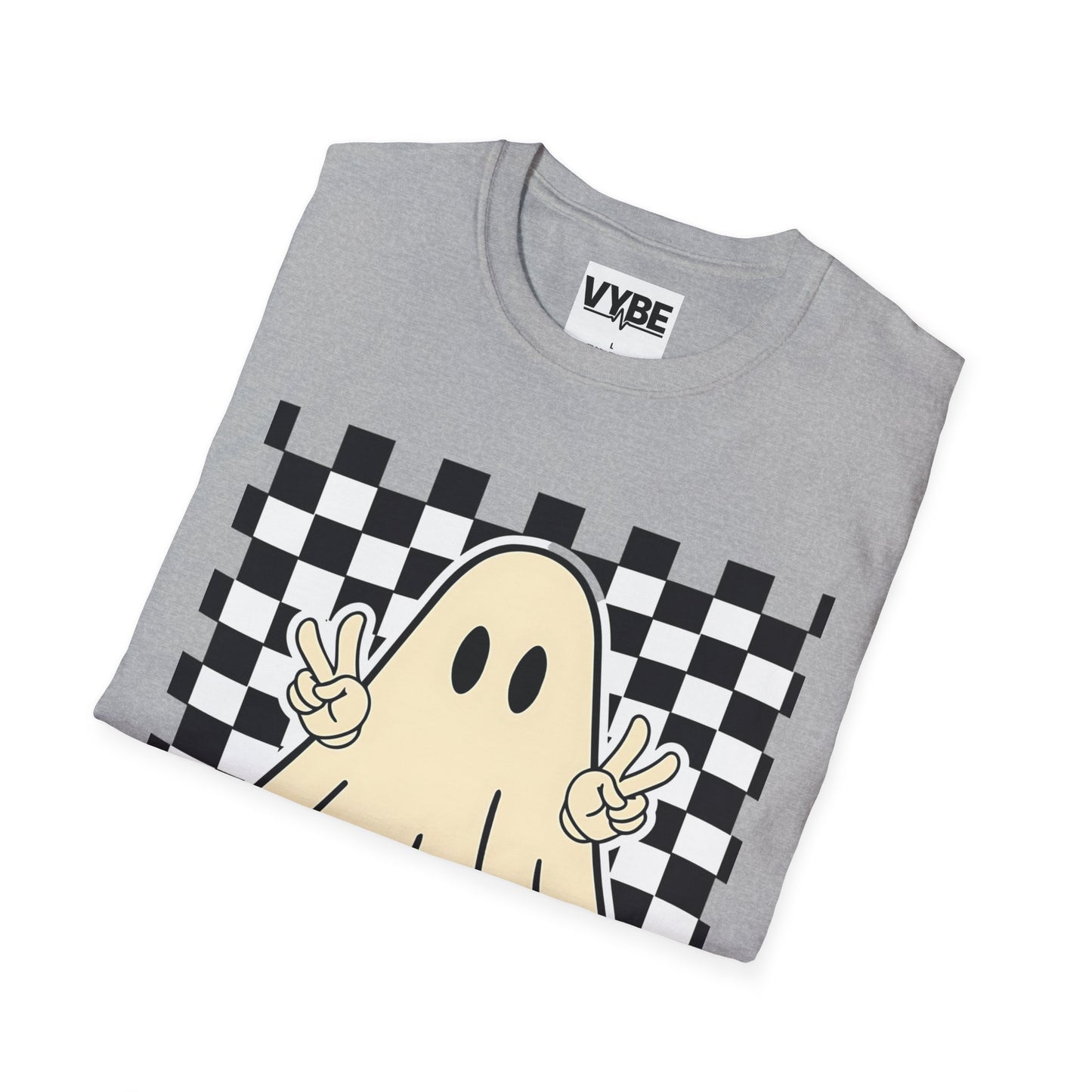 Halloween- Playful Ghost Graphic T-Shirt, Trendy Tee for Halloween, Casual Wear, Unisex Shirt, Gift for Friends - VYBE Shop