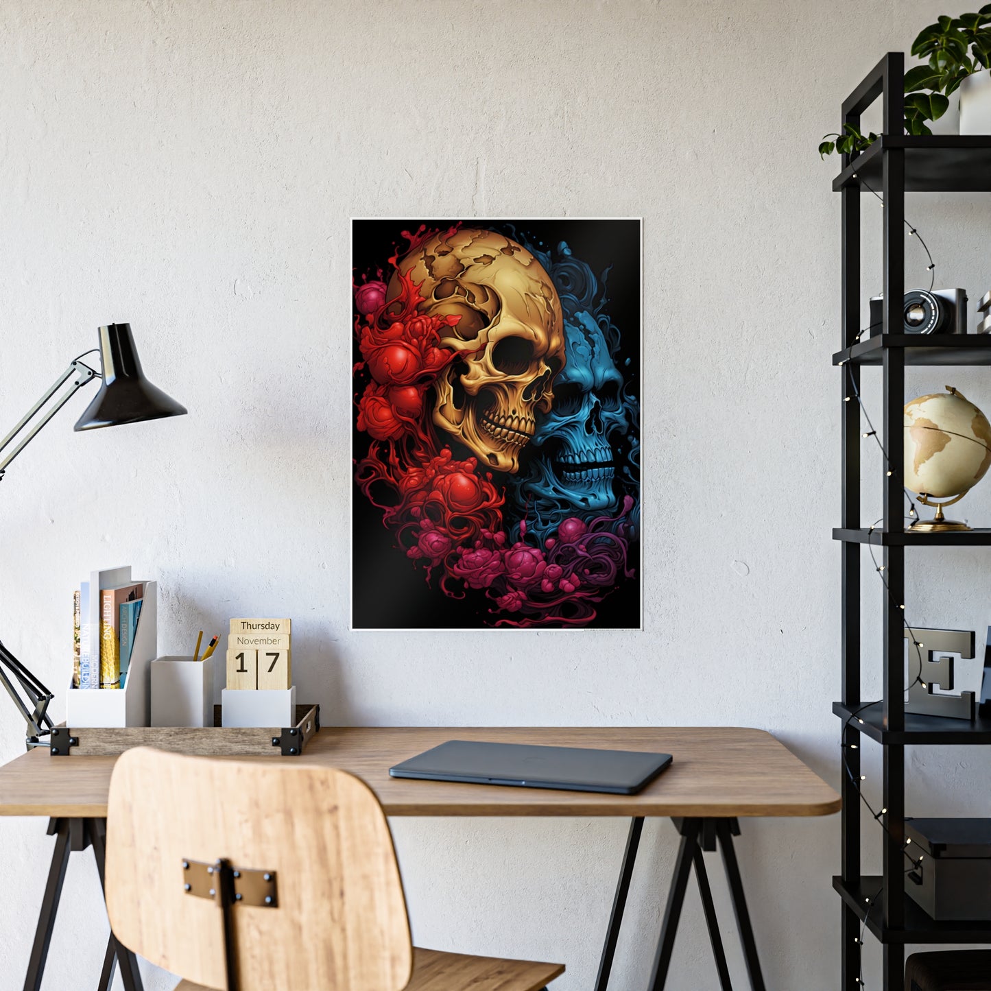 Skull Art Poster for Edgy Wall Decor - Gothic Home Design with Dark Aesthetic - VYBE Shop