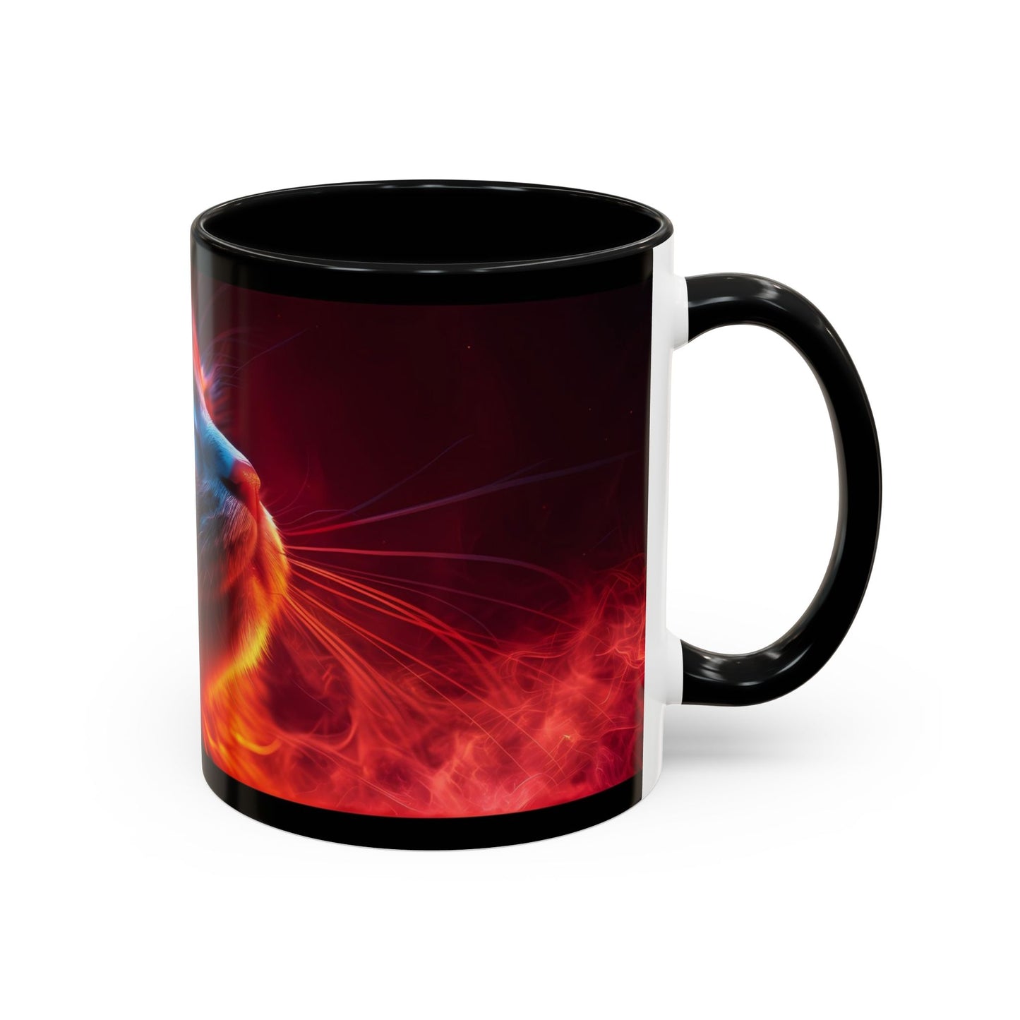 Cosmic Cat Coffee Mug - Vibrant Colorful Design, Cat Lover Gift, Unique Accented Mug, Pet Owner Gift, Cosmic Art Drinkware - VYBE