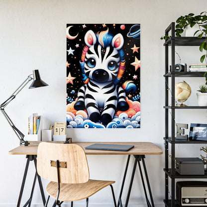 Cute Zebra Poster - Whimsical Gloss Wall Art - VYBE Shop