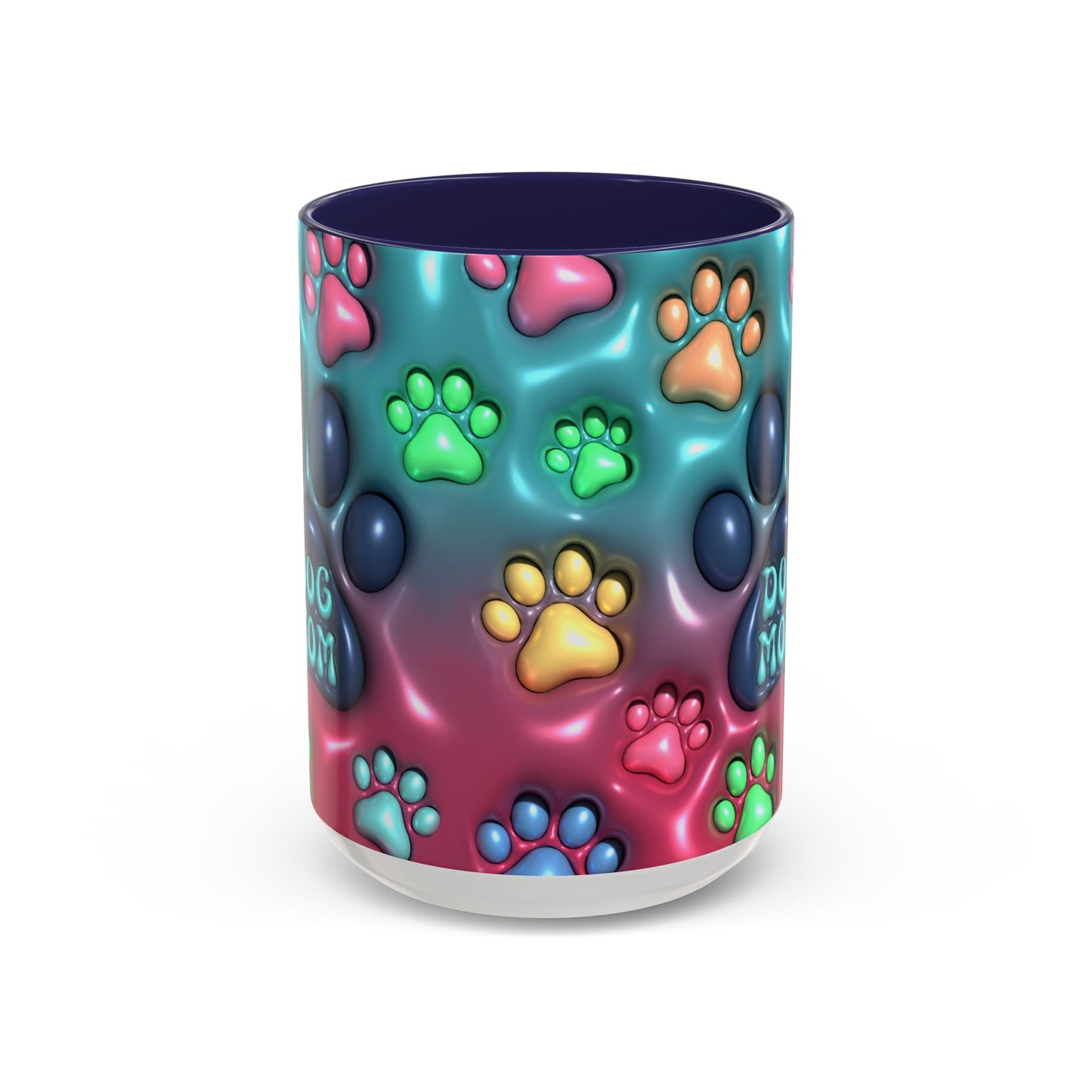 Colorful Dog Mom Coffee Mug, Inflated 3d Design, 11Oz or 15Oz - VYBE