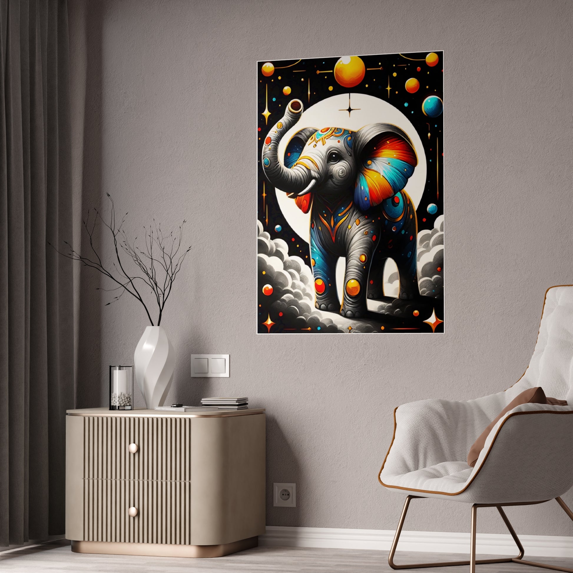 Colorful Elephant Art PosterUnique Gifts for Animal Lovers - VYBE Shop