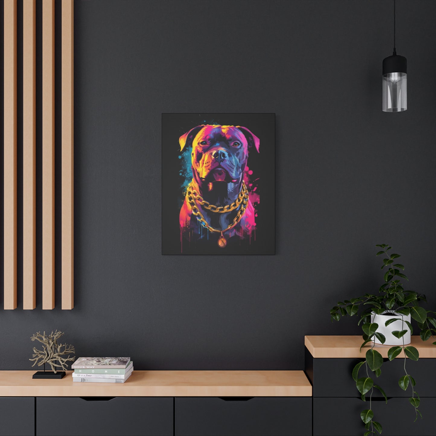 Vibrant Dog Portrait Canvas Art, Dog Lover Gift, Home Decor, Unique Wall Art, Pet Memorial Decoration, Colorful Art Print - VYBE Shop