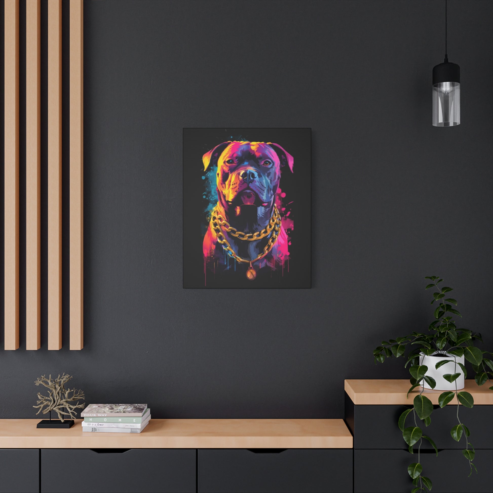 Vibrant Dog Portrait Canvas Art, Dog Lover Gift, Home Decor, Unique Wall Art, Pet Memorial Decoration, Colorful Art Print - VYBE Shop