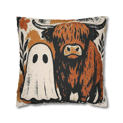 Spooky Cow Ghost Pillowcase - Cozy Halloween Decor - VYBE Shop