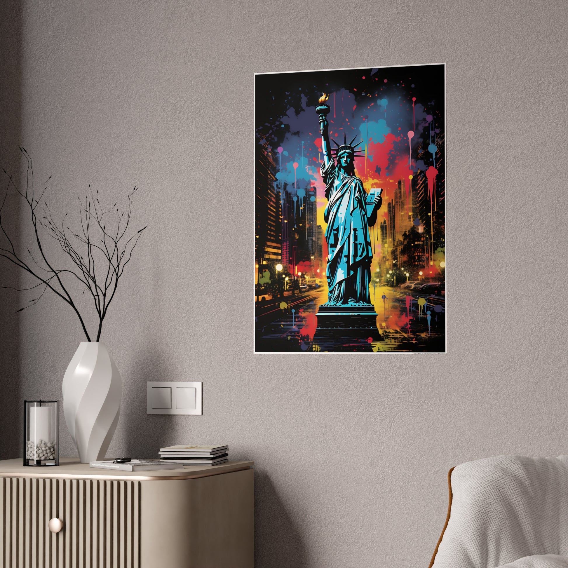 Vibrant Cityscape Art Posters, Glossy Wall Decor, Gift for Art Lovers - VYBE Shop