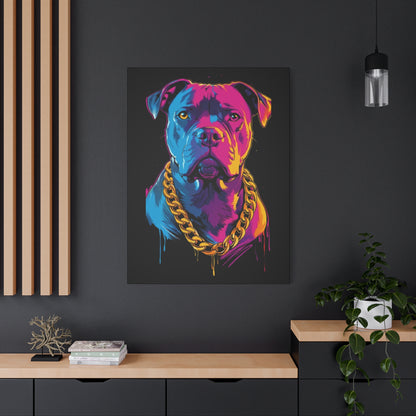 Neon Dog Portrait Canvas Art, Colorful Wall Decor for Pet Lovers, Unique Gift for Dog Owners, Home Gallery Decoration, Colorful Pet [...] - VYBE Shop