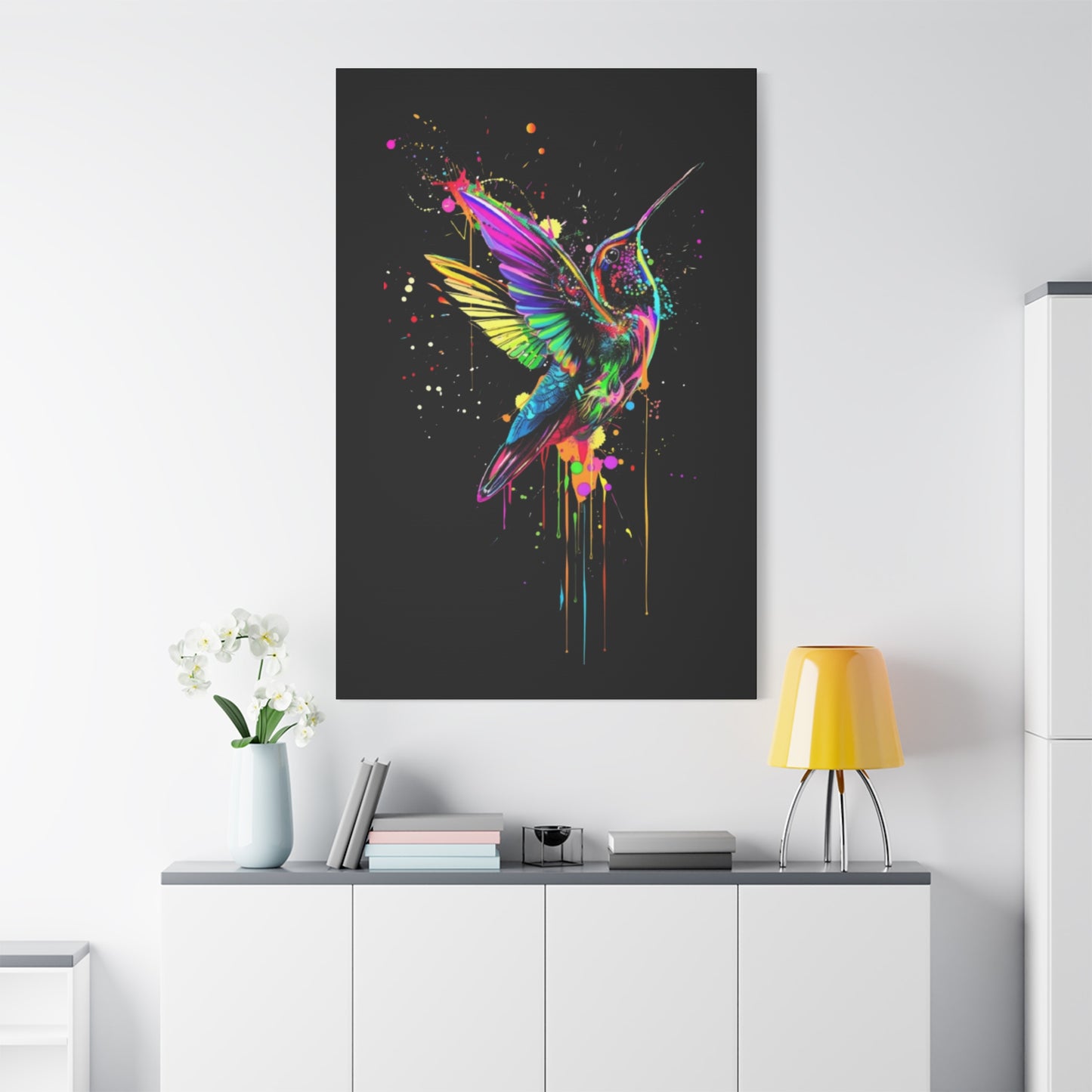 Neon Hummingbird Matte Canvas, Stretched, 1.25" - VYBE Shop
