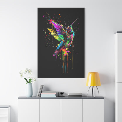 Neon Hummingbird Matte Canvas, Stretched, 1.25" - VYBE Shop