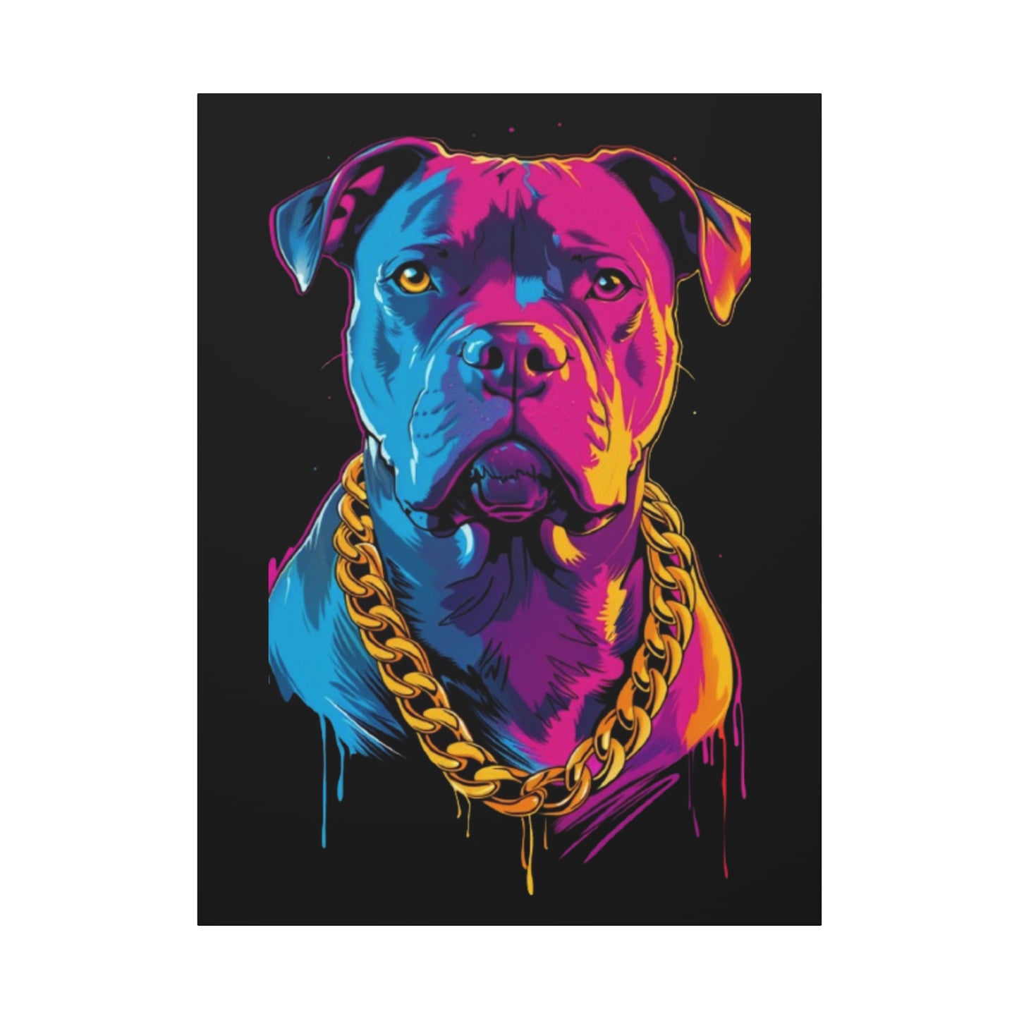 Neon Dog Portrait Canvas Art, Colorful Wall Decor for Pet Lovers, Unique Gift for Dog Owners, Home Gallery Decoration, Colorful Pet [...] - VYBE Shop