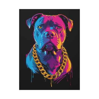 Neon Dog Portrait Canvas Art, Colorful Wall Decor for Pet Lovers, Unique Gift for Dog Owners, Home Gallery Decoration, Colorful Pet [...] - VYBE Shop