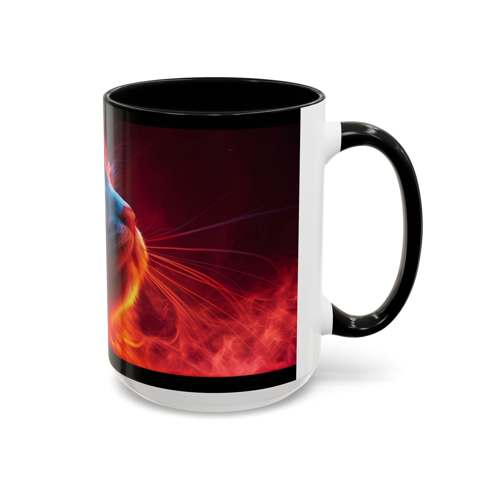 Cosmic Cat Coffee Mug - Vibrant Colorful Design, Cat Lover Gift, Unique Accented Mug, Pet Owner Gift, Cosmic Art Drinkware - VYBE