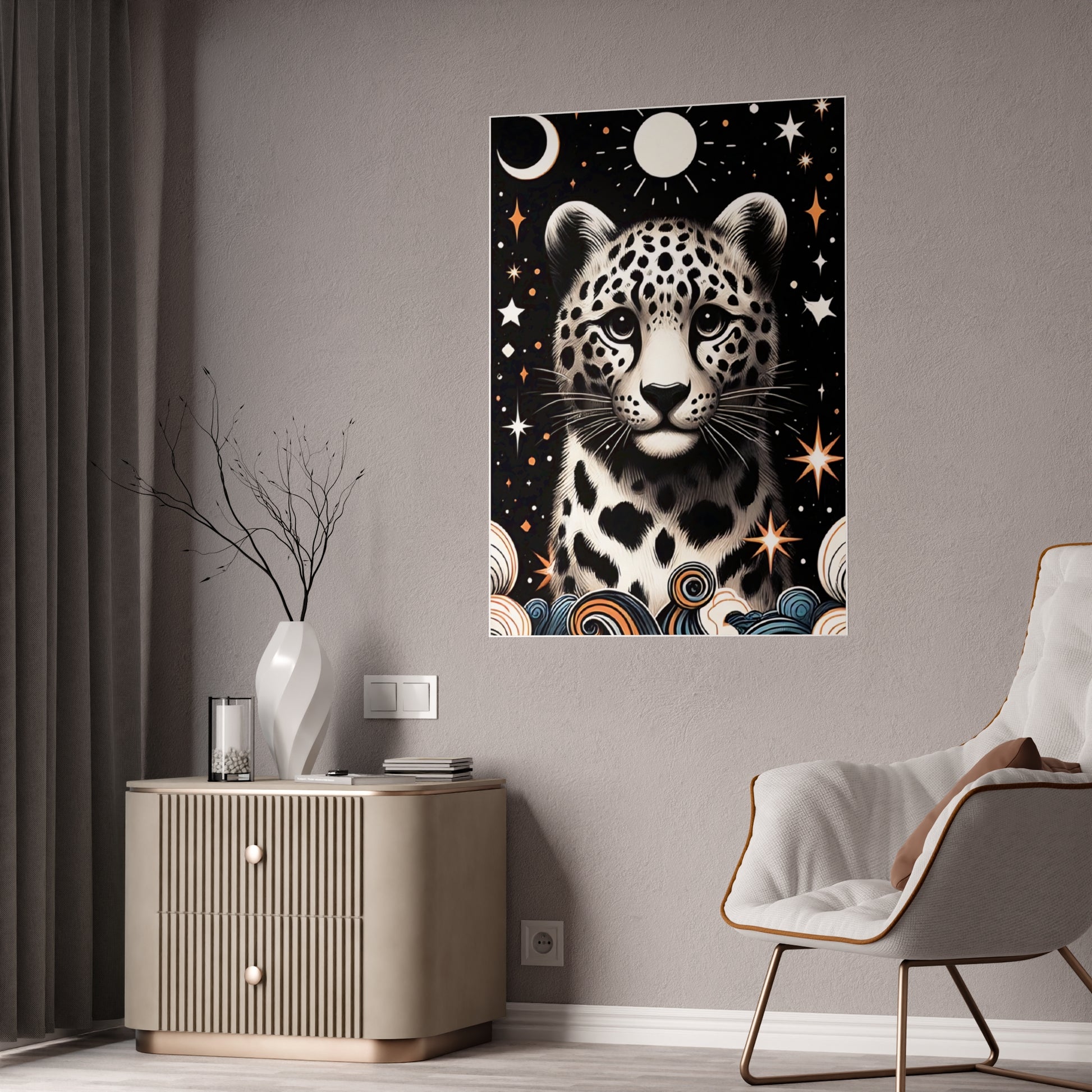 Leopard Art Poster, Glossy Wall Poster - VYBE Shop