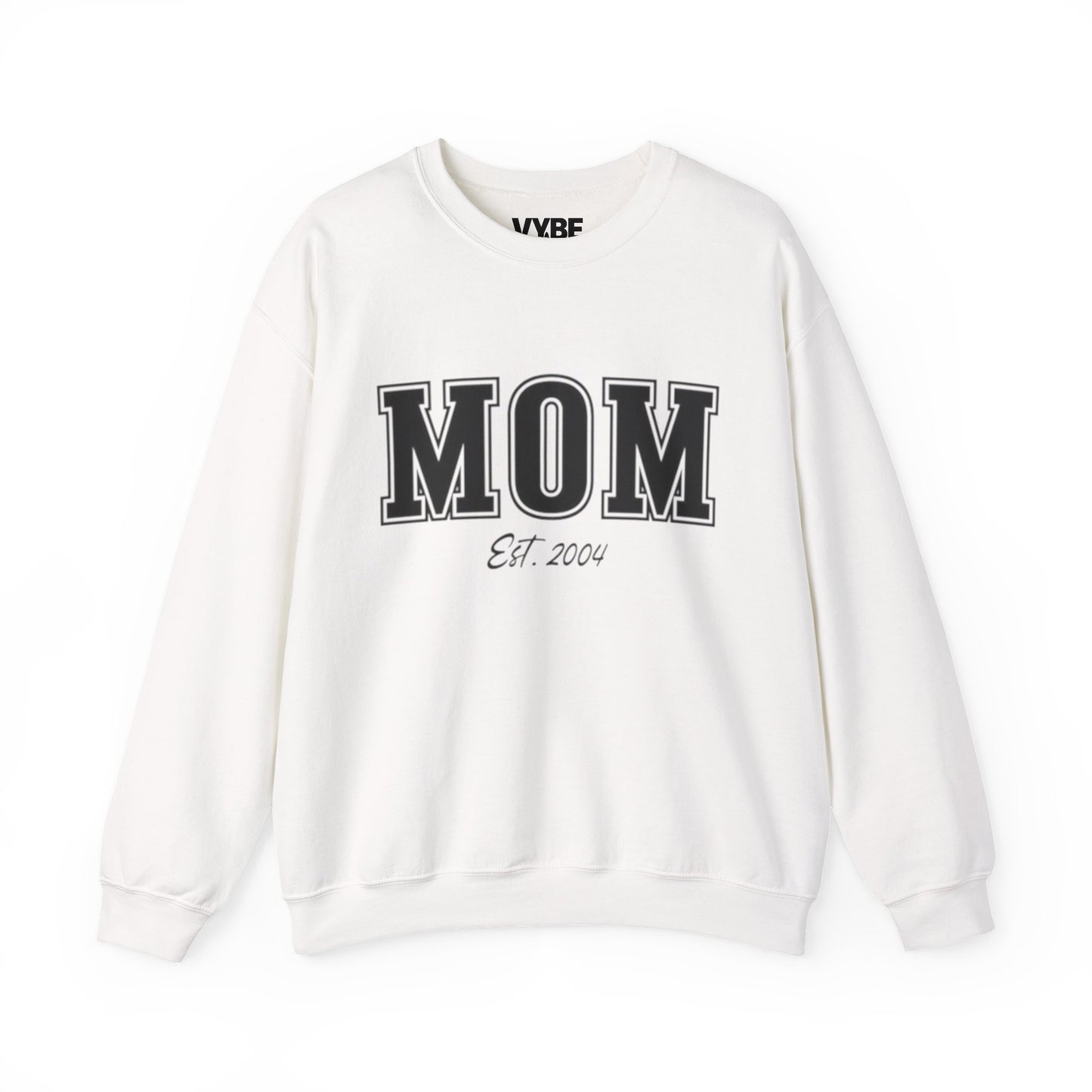 Customizable Mom Established Crewneck Sweatshirt - Personalize with Child's Birth Year for Unique Style - VYBE