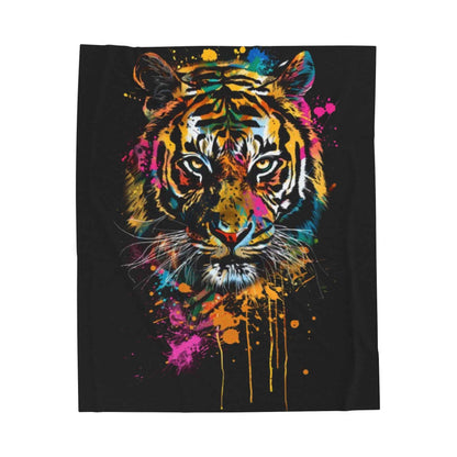 Vibrant Tiger Plush Blanket